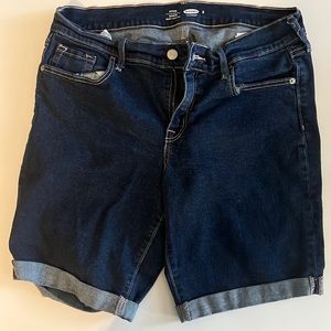 Fitted Dark Blue Jeans Short